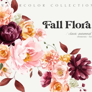 Aquarel bloemen clipart-herfst clipart-herfst bloemen clipart-bruiloft clipart-Bordeaux bloemen-premade clipart-aquarel clipart