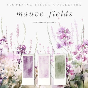 Bordures florales aquarelle - Bordures florales - Fleurs sauvages - Aquarelle Fleurs Clipart - Bordures préfabriquées - Clipart de mariage - Bordures Clipart