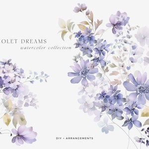 Violette bloemen clipart-wilde violette bloemen-violette bloemen-bruiloft clipart-aquarel clipart-premade clipart-premade boeketten