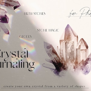 Crystal Journaling  Clipart, Crystal Clipart, Gems Clipart, Amethysts Clipart, Clipart, Watercolor Clipart, Crystal Wedding Clipart,Crystals