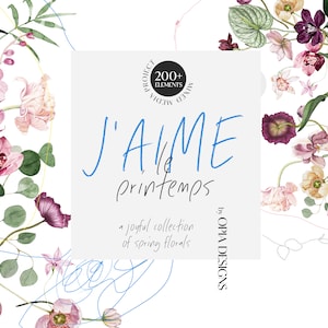 Watercolor Floral Clipart, Spring Clipart - Tulips - Modern Clipart,Botanical Bouquets Clipart,Botanical Clipart, Spring Clipart