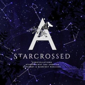 Starcrosses - Clipart del cielo notturno - Clipart della costellazione - Sfondi galassia - Sfondi notturni - Clipart stelle - Fasi lunari - Ultravioletto
