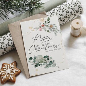 Jul akvarell Clipart - Vinter Clipart - Jul Clipart - Buketter Clipart - Jularrangemang - Julgran - Julgren bild 3