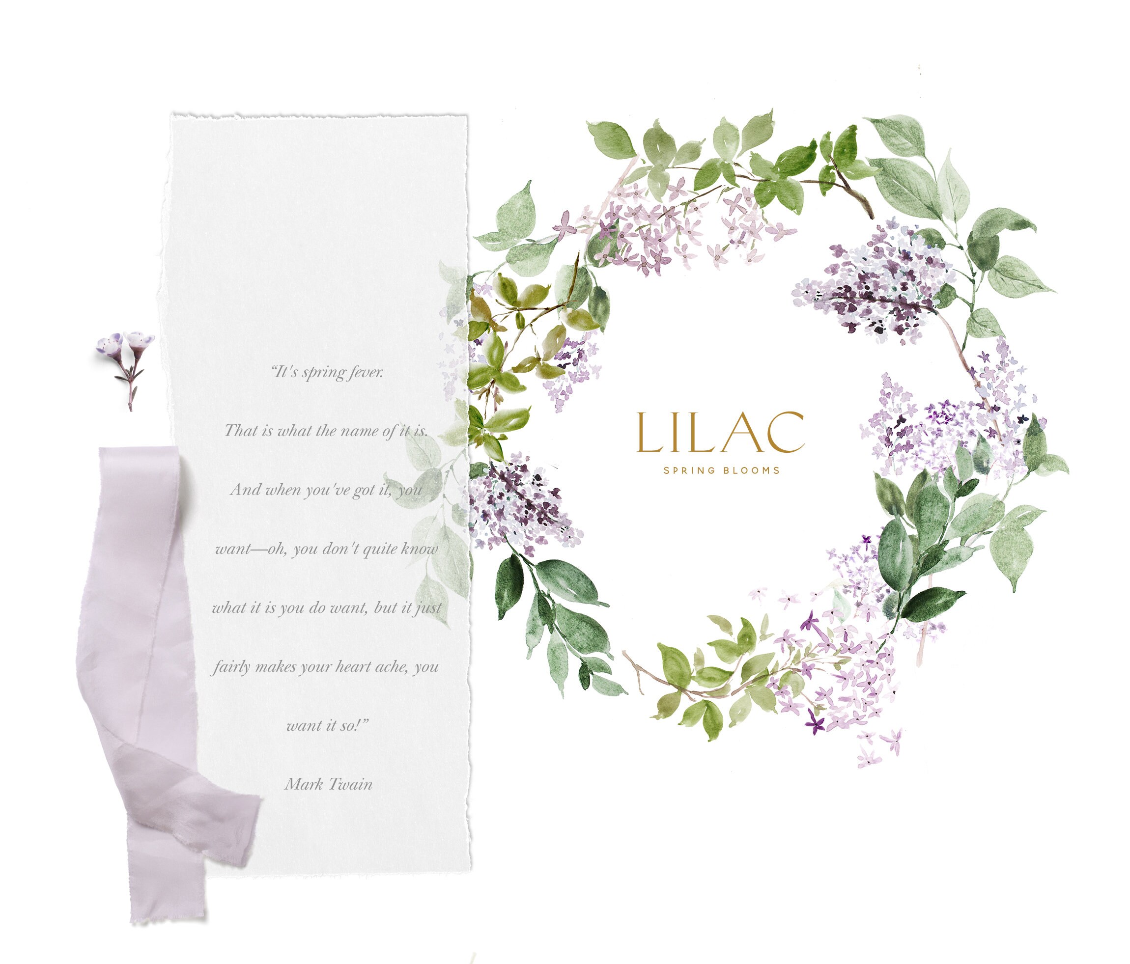 Lilac Watercolor Floral Clipart - Purple Lilac - Spring Flowers ...