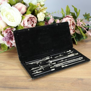 Vintage, Rare Russian drafting set, set of drawing intruments, Calligraphy tools, Collectable drafting tools