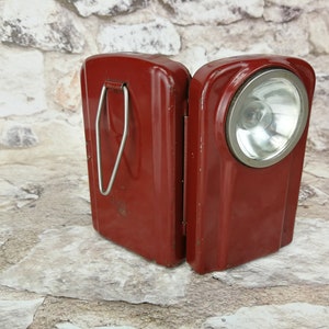 Old Hand Flashlight in Excellent Condition from 1970&#39;- Man-portable, Military Flashlight, Metal Flashlight Torch, Camping Pocket Lantern