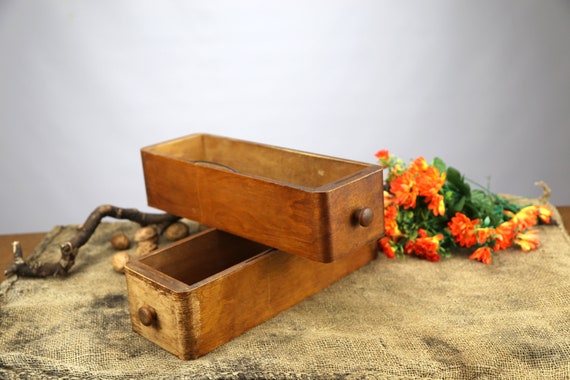 Singer Sewing Machine Table Drawers, Wood Storage Box, Kitchen Utensil Holder