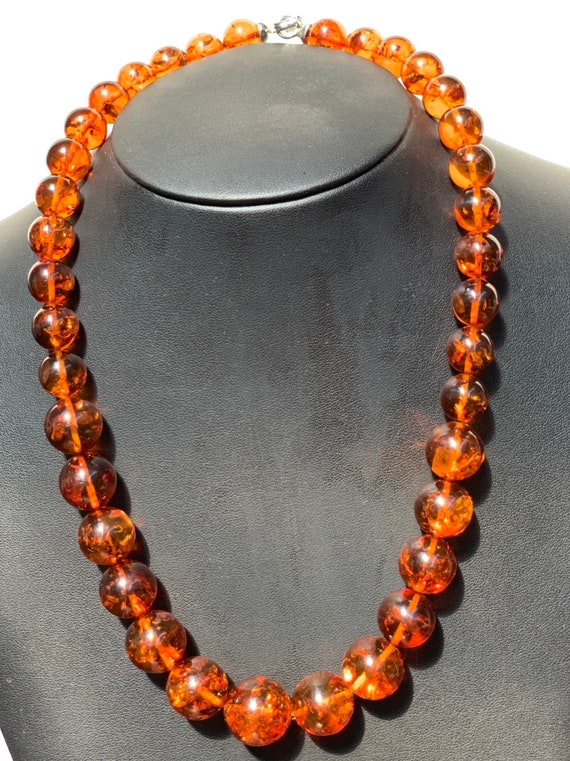 Cherry Amber beaded necklace N72