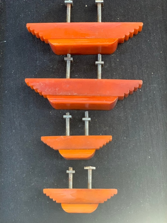 1930s Art Deco Brown Bakelite Drawer Handles 199 Etsy