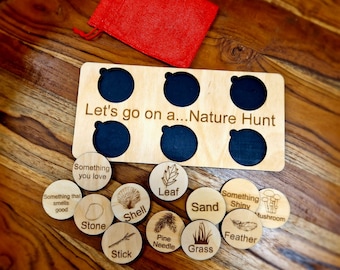 Nature Scavenger Hunt, Montessori Learning, Scavenger Hunt Board