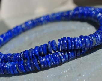 Natürliche Lapislazuli-Heishi-Unterlegscheiben 5 mm – 10 cm