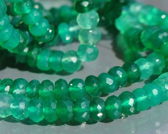 Onyx vert naturel perles rondelles facettes - 6 mm -12 pierres