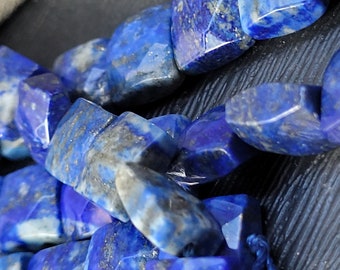 Lapis lazuli naturelle perles coussins facettes- 9-10 mm - 10 pierres