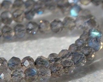 Labradorite naturelle perles rondes facettes 4mm X 10 cm