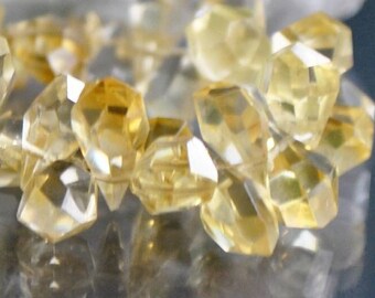 Natural citrine faceted drops 10-11 mm - 4 Stones