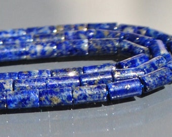 Lapis lazuli perles tubes fines 4X2mm- 12 cm - 4,8"