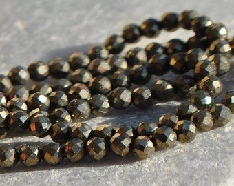 Pyrite perle facettes rondes 4-4,5mm