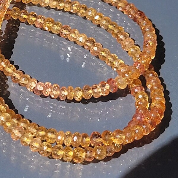 Bracelet Argent 925 Et Topaze Impériale - Rondelles Facettées 2-3mm, Fait Main En France