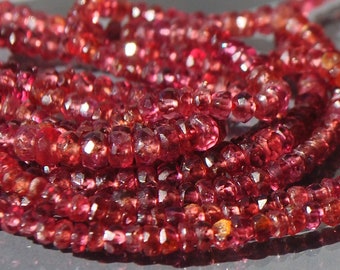 Red spinel round faceted beads - 2.3-3.6 mm - 18 cm - 7.2"