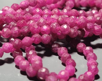 Natural faceted pink sapphires 4 mm - 12 cm - 5"