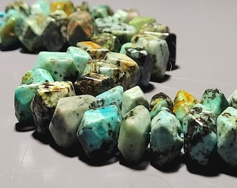 African Turquoise raw polished stone 10mm - 10 stones
