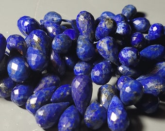 Lapis lazuli briolettes gouttes facettes  8-9mm