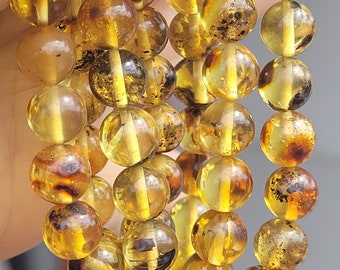 Baltic amber Poland round beads 8mm - 10 beads