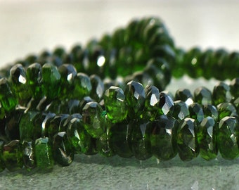 Chrome Diopside rondelles facettes 3,5-4mm - 8 cm