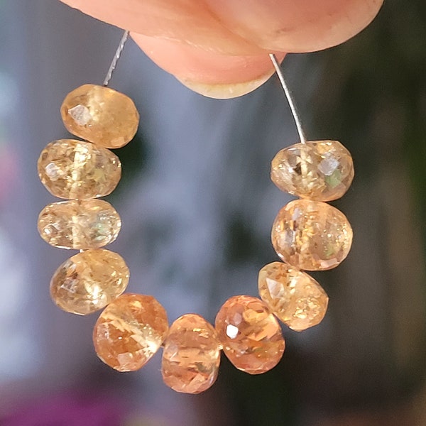 Imperial Topaz faceted rondelle 4.5-5 mm - 12 stones