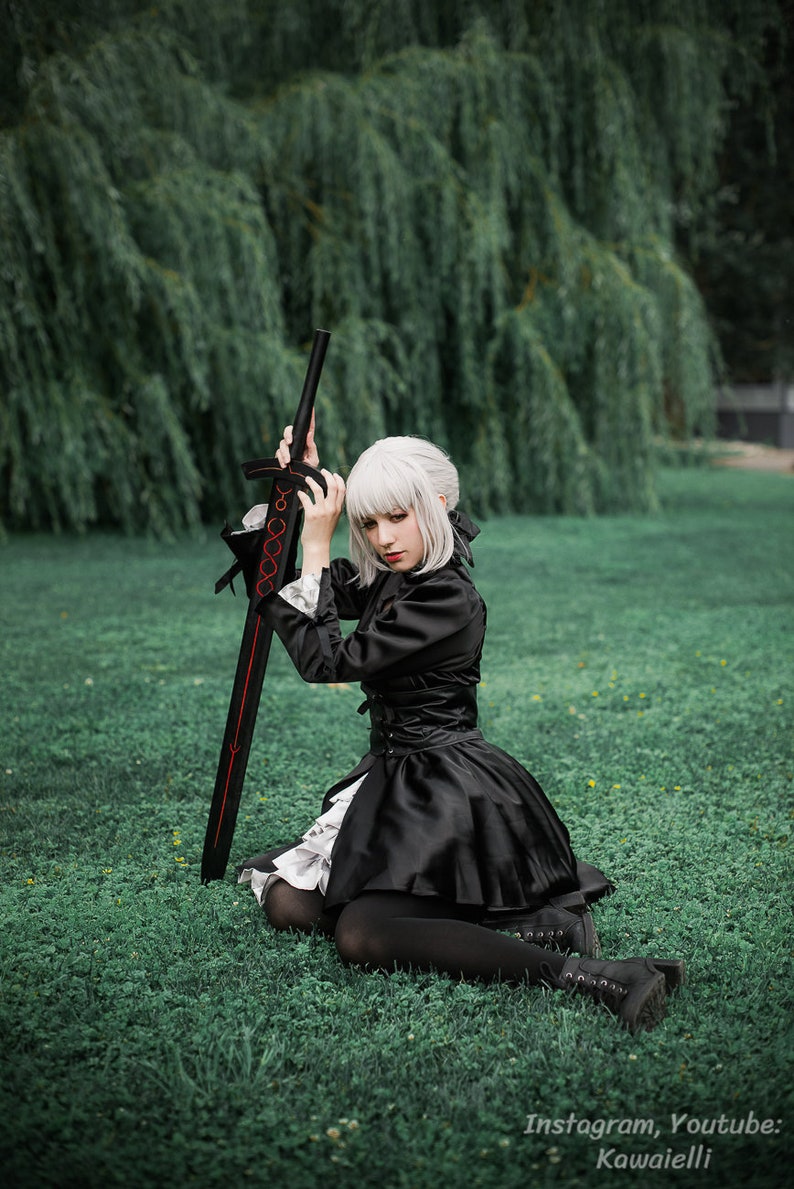 Black dress Alter Saber cosplay costume Fate