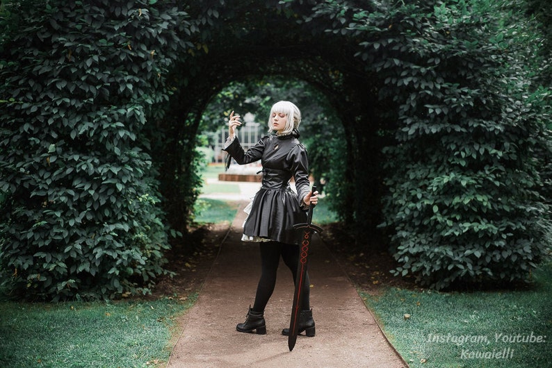 Black dress Alter Saber cosplay costume Fate