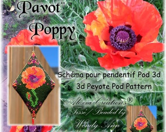 3d peyote pod pattern - Poppy