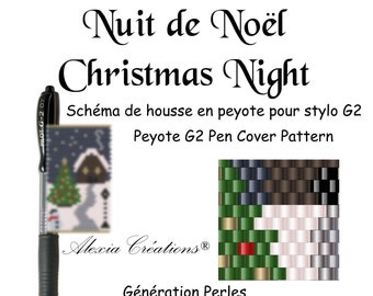 Peyote Cover Pen Pattern - Christmas Night