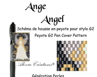 Schéma pour housse de stylo (pilot G2) en peyote pair - Ange