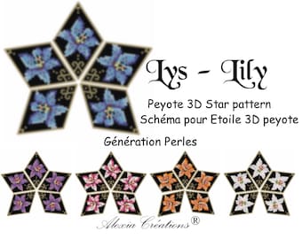3d peyote star pattern - Lily