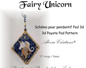 3d peyote pod pattern - Fairy Unicorn