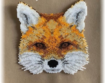 Peyote or Brick stitch pattern . Fox head