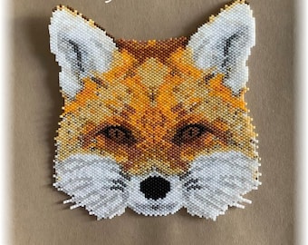 Peyote or Brick stitch pattern . Fox head