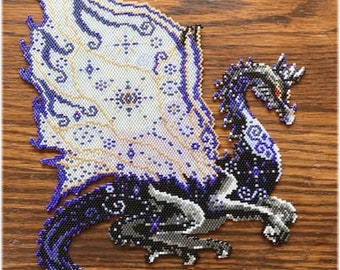 Peyote or Brick stitch pattern  for a Mandala Dragon