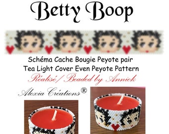 Tea Light Cover even peyote pattern Betty Boop