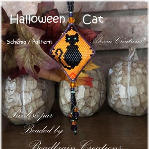 3d peyote pod pattern - Halloween Cat