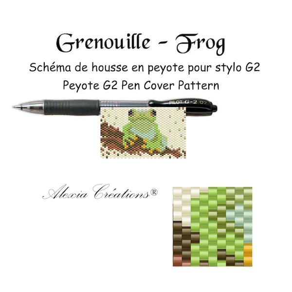 Peyote Pen Cover Pattern - Frog