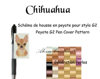 Schéma pour housse de stylo (pilot G2) en peyote pair - Chihuahua