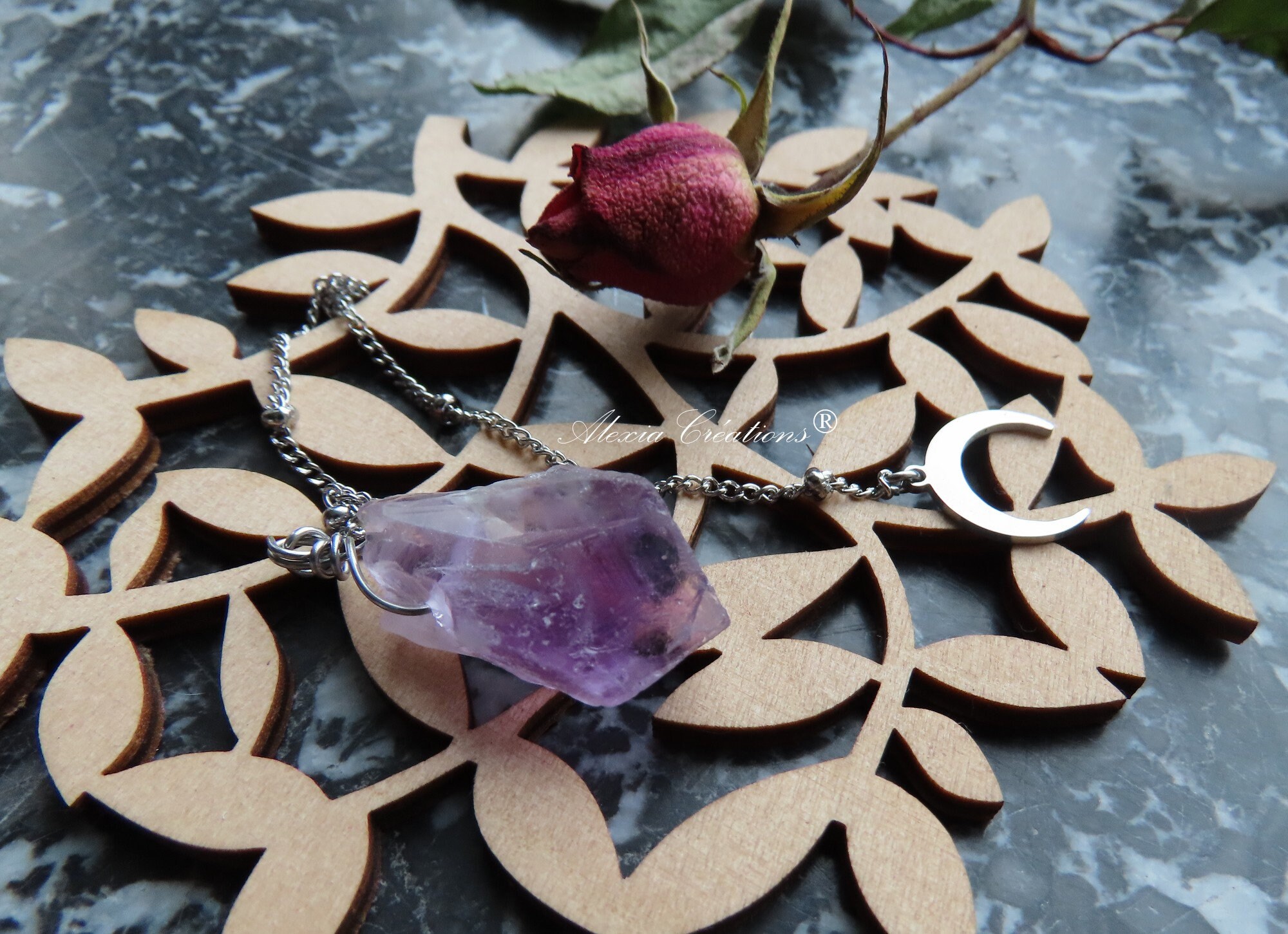 Pendule de Radiesthésie avec Pointe en Améthyste