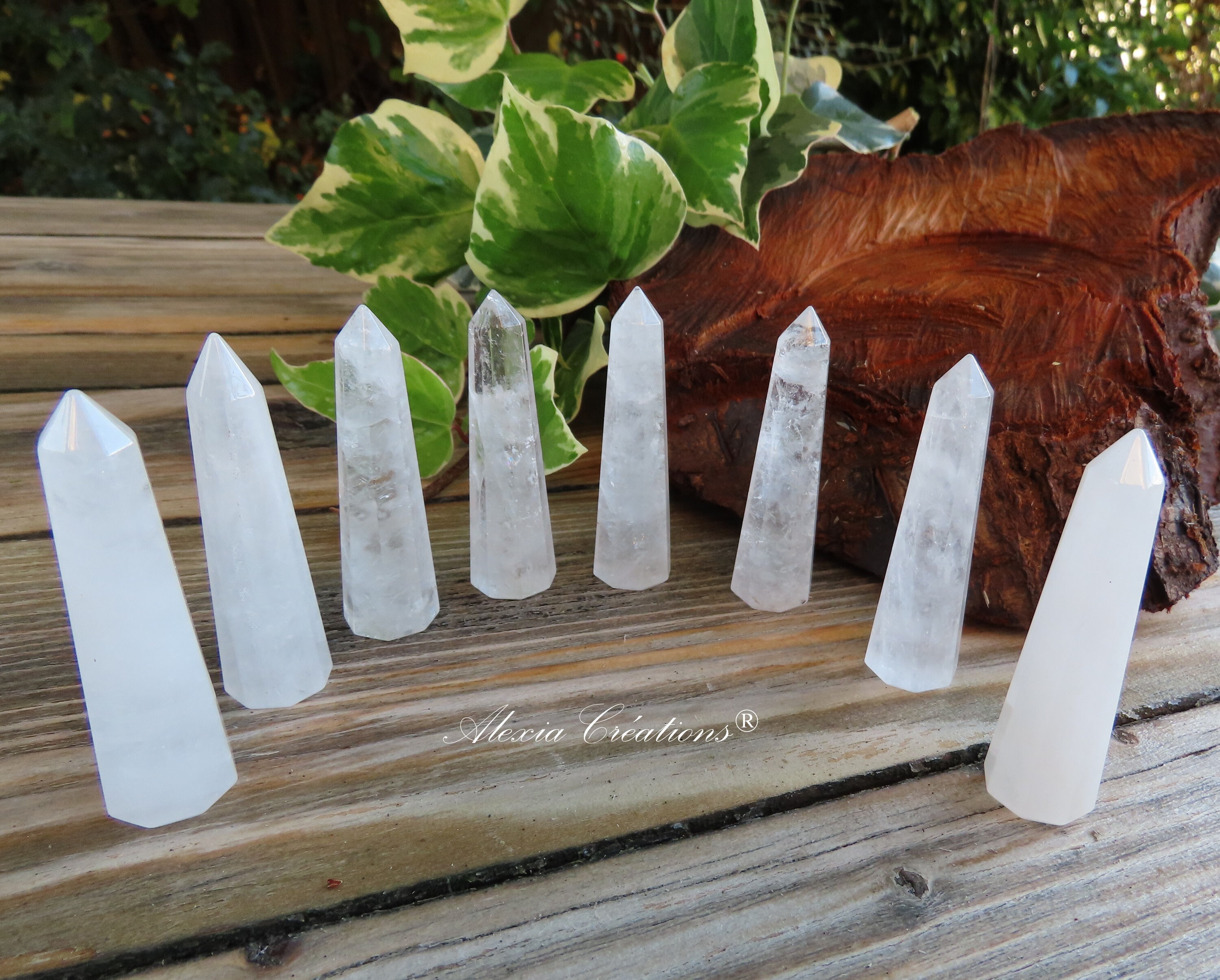 Obélisque en Cristal de Roche ou Quartz Rose 6cm