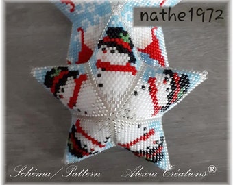 3d peyote star pattern - Snowman