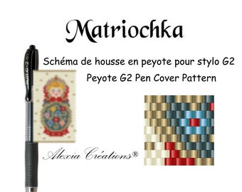 Peyote Pen Cover Pattern - Matriochka
