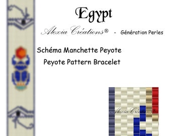 Schéma pour Manchette en Peyote impair. Egypte