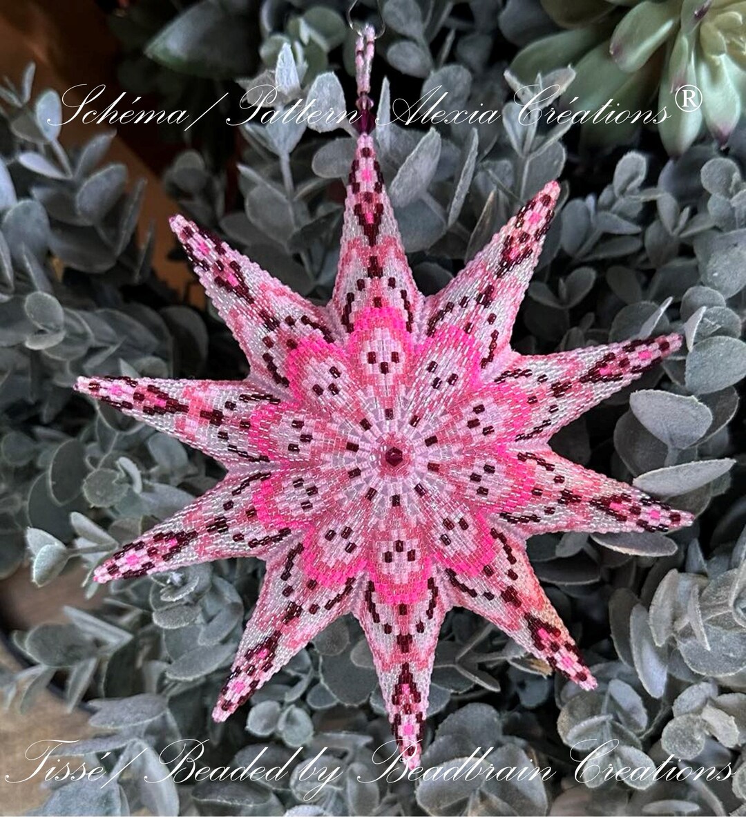 Star Pattern Torque Multiple Rows 3d Peyote Star Pattern 10 Branches, 15 Rows - Sakura - 2 Drop Peyote ...