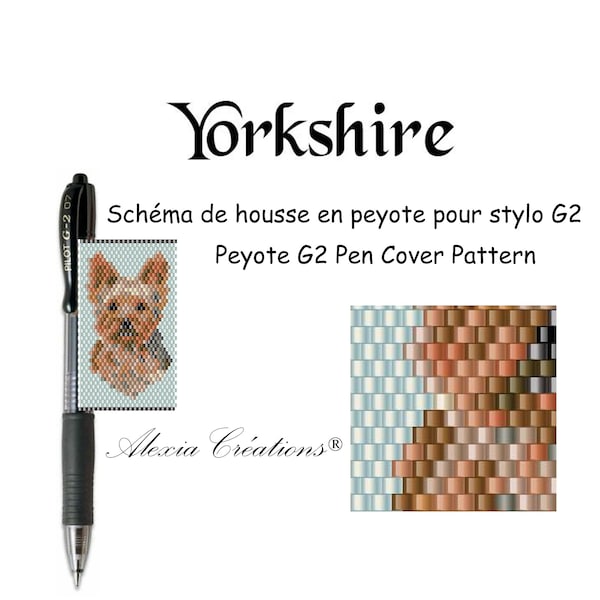 Schéma pour housse de stylo (pilot G2) en peyote pair - Yorkshire